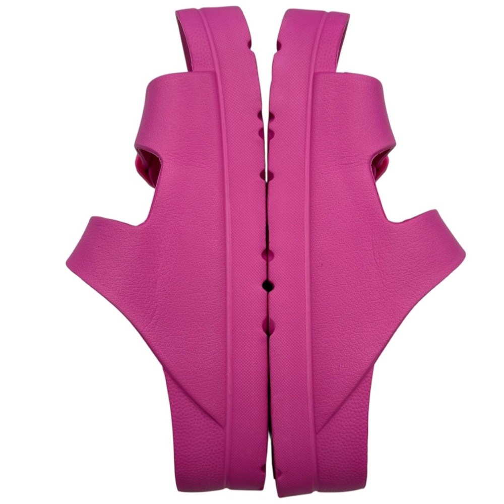 BAMBOO Glee-01 Platform Jelly Slip on Sandals Fushia/Hot Pink Size 8 - LIKE NEW - Picture 2 of 7